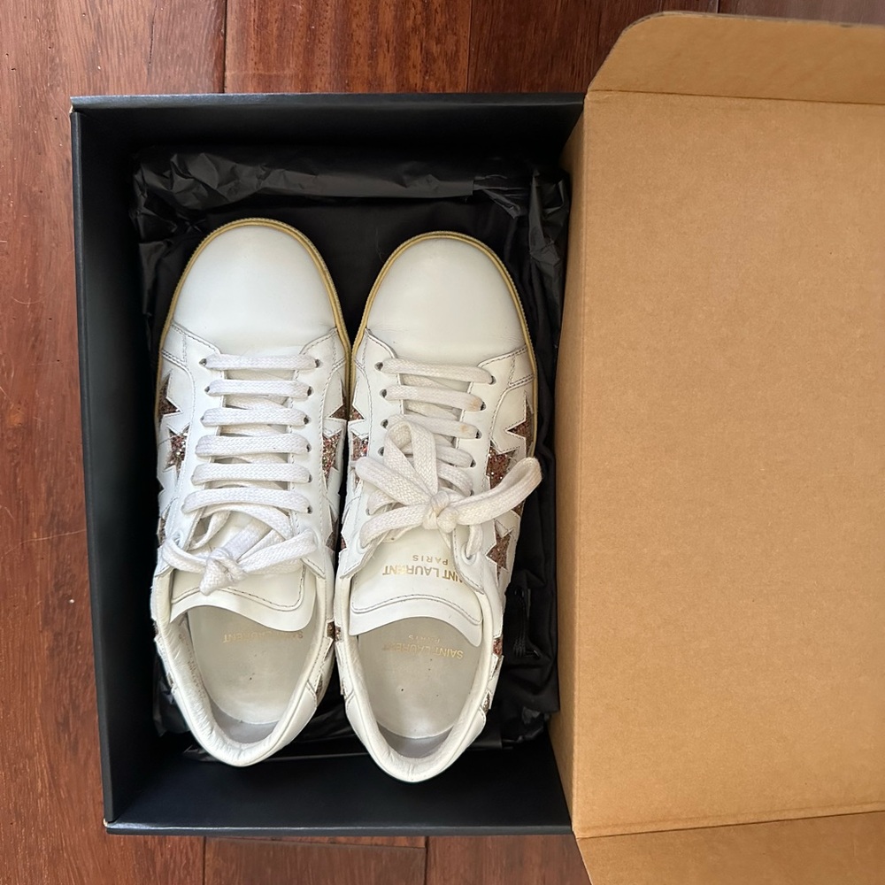 Saint Laurent White Star Sneakers
